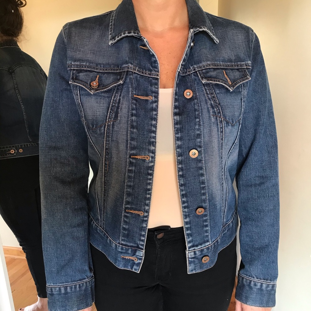 Denim Jacket Buttoned Navy Jean
